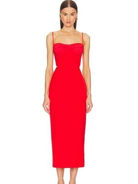 Bardot Martini midi fire red Dress